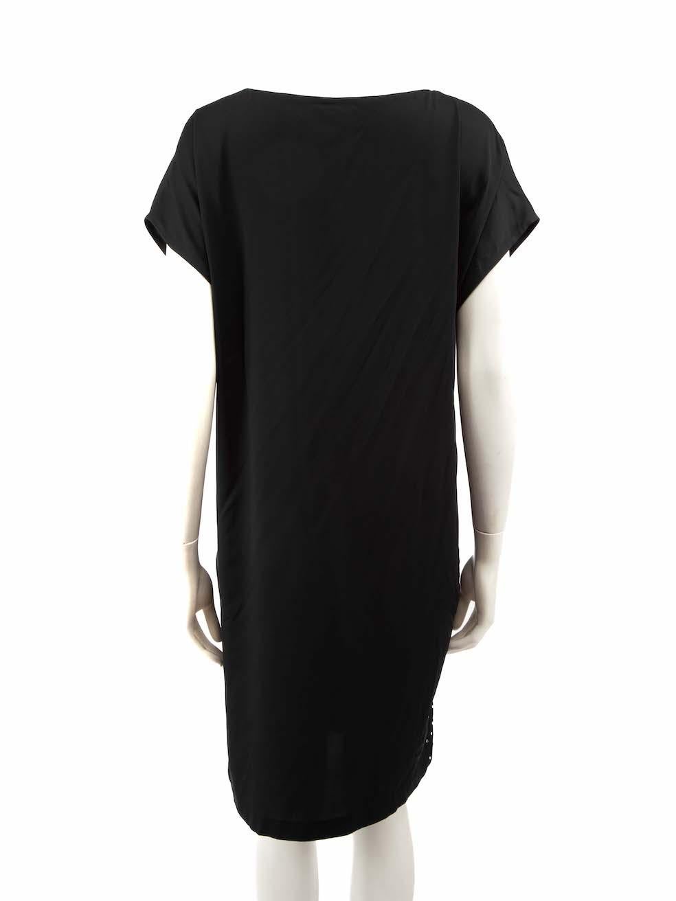 Diane Von Furstenberg Black Gemstone Detail Dress Size M In Excellent Condition For Sale In London, GB
