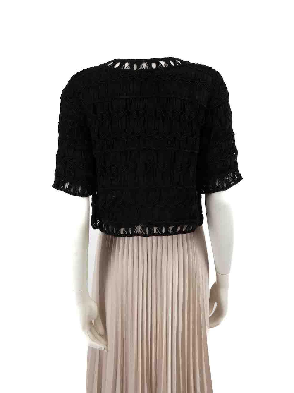 Diane Von Furstenberg Black Glitter Cardigan Size S In Good Condition For Sale In London, GB