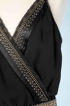 Diane Von Furstenberg black jumpsuit with Rhinestones