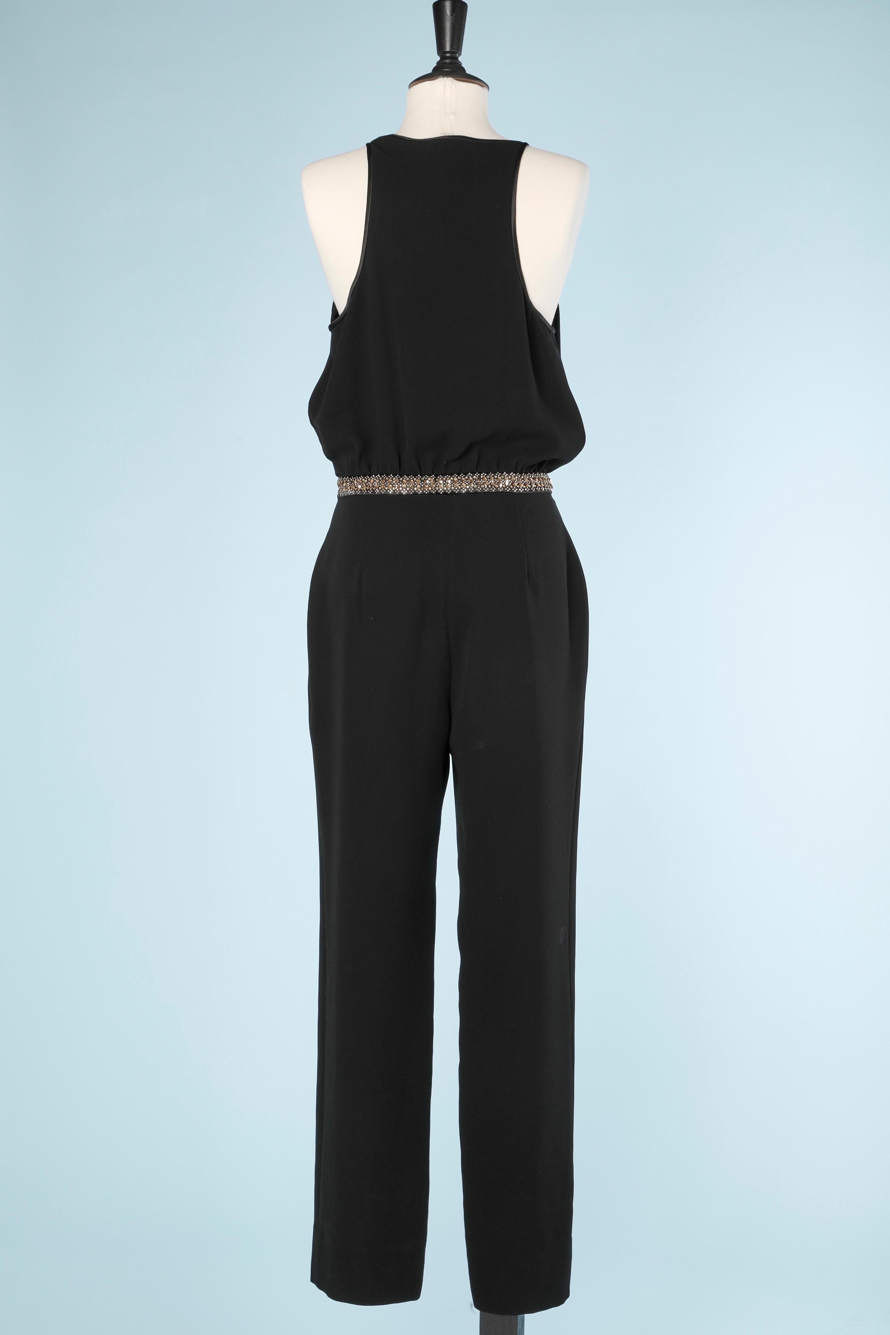 Diane Von Furstenberg black jumpsuit with Rhinestones  1