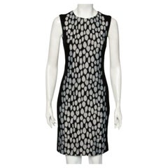 Diane von Furstenberg Black Knit And Textured Inset Detailed Tilda Dress S