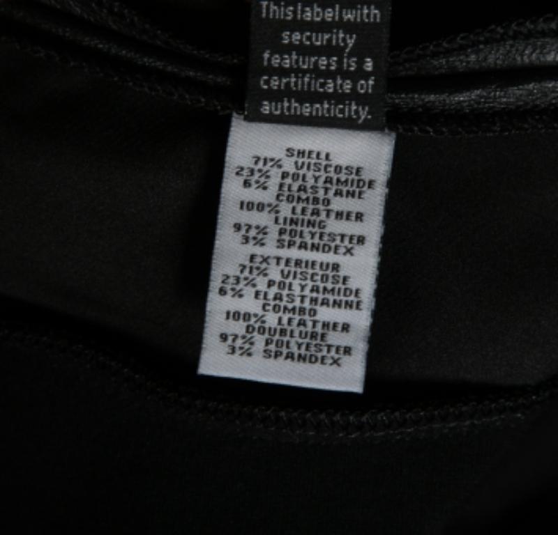 Diane von Furstenberg Vestido de manga corta de piel de melé de punto negro M en venta 3