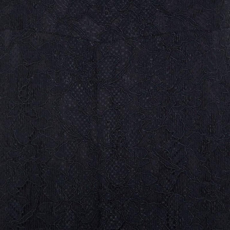 Diane Von Furstenberg Black Lace Open Back Evangelina Gown M For Sale ...