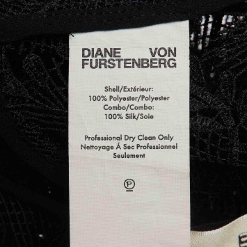 Diane von Furstenberg - Robe mi-longue en dentelle noire M-One M Pour femmes en vente