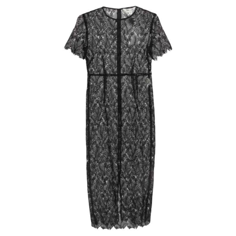 Diane von Furstenberg - Robe mi-longue en dentelle noire M-One M