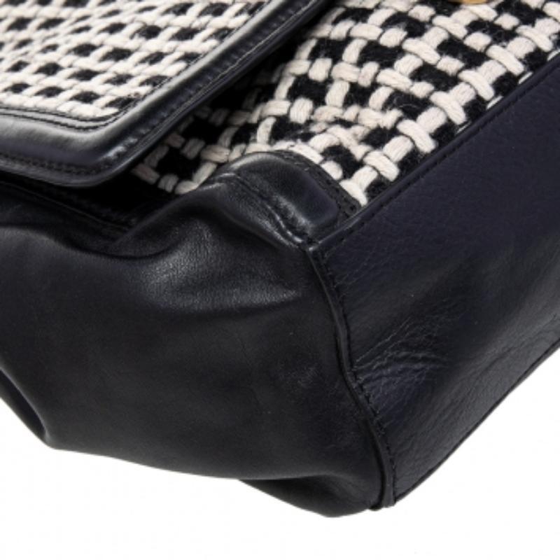 Diane von Furstenberg Schwarze Umhängetasche aus Leder und Stoff 3