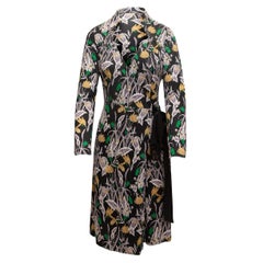 Diane Von Furstenberg Black & Multicolor Silk Wrap Dress