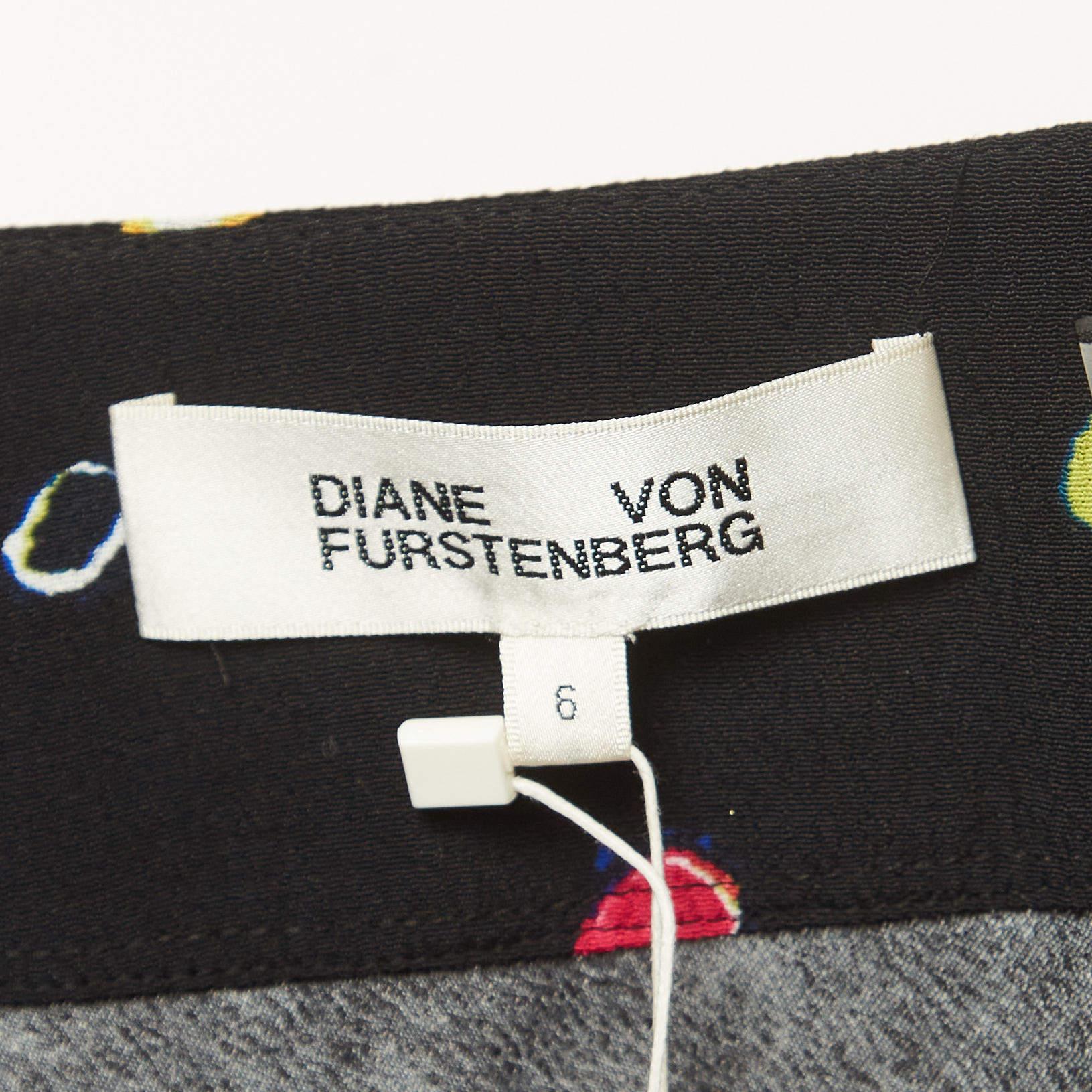 Diane Von Furstenberg Black Polka Dot Print Crepe Midi Skirt M In Excellent Condition In Dubai, Al Qouz 2