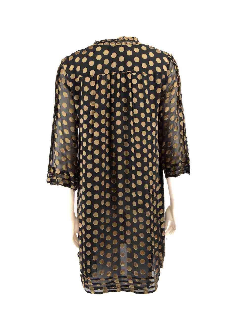 Diane Von Furstenberg Black Polkadot Pattern Dress Size XS In Good Condition For Sale In London, GB
