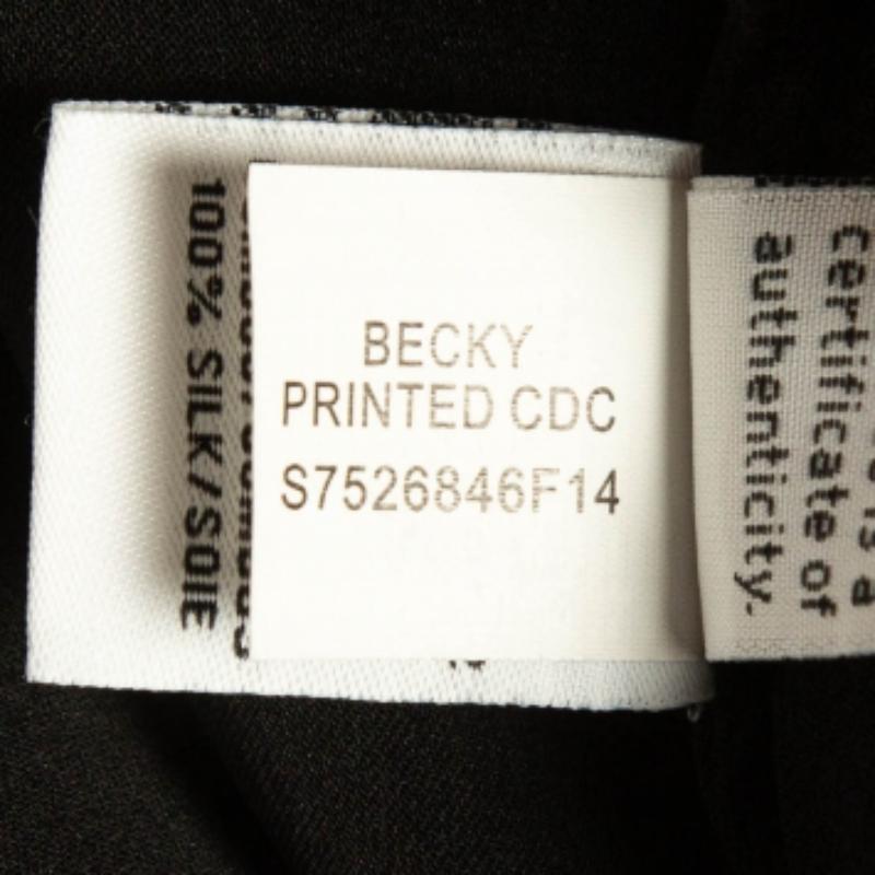 Diane von Furstenberg Top Becky in seta stampata nera S in vendita 1