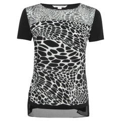 Diane von Furstenberg Schwarz Bedruckte Seide Becky Top S