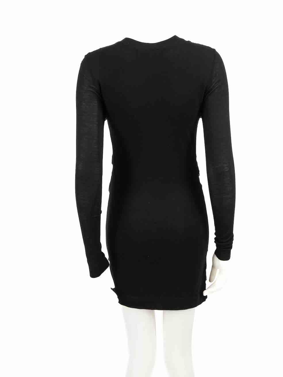 Diane Von Furstenberg Black Ruffled Mini Dress Size S In Good Condition For Sale In London, GB