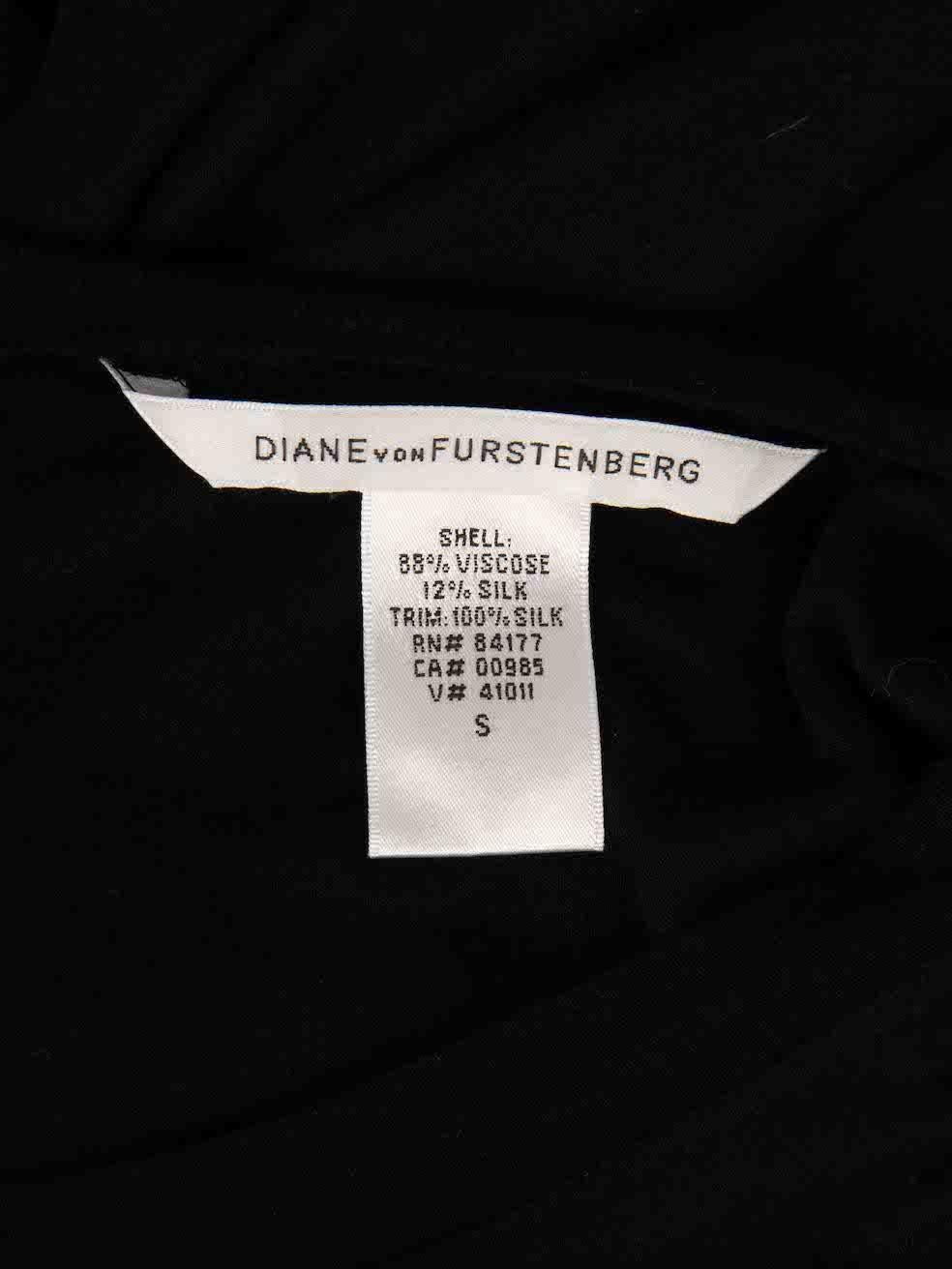 Diane Von Furstenberg Black Ruffled Mini Dress Size S For Sale 3