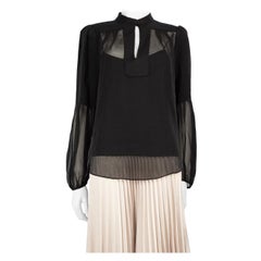 Diane Von Furstenberg Black See Through Blouse with Cami Size L