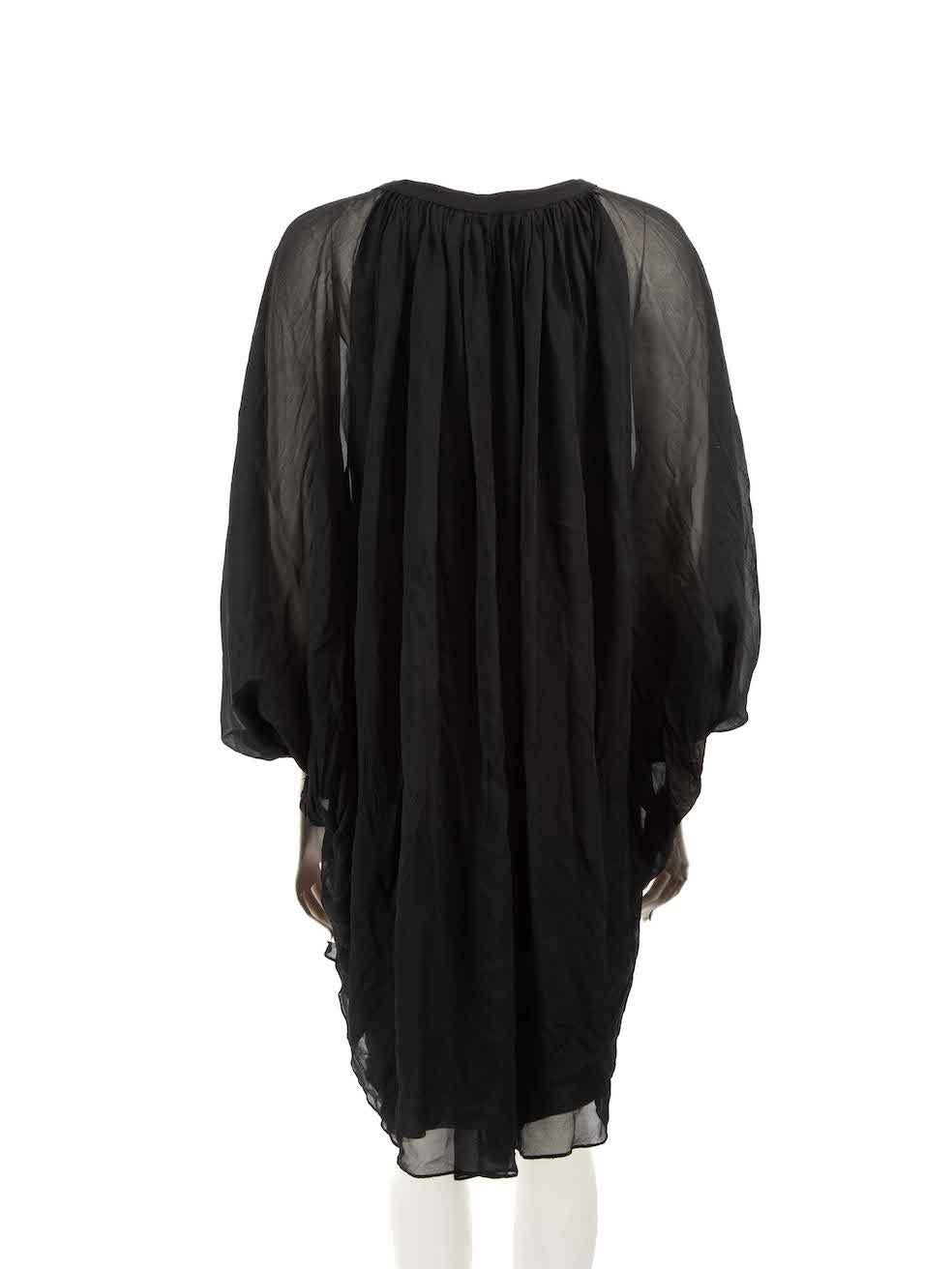 Diane Von Furstenberg Black Silk Batwing Dress Size XXL In Good Condition In London, GB