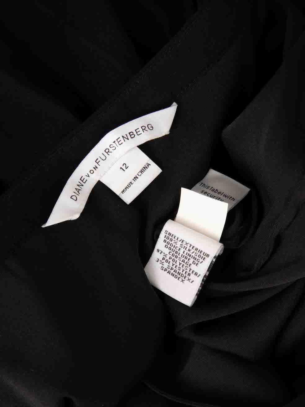 Women's Diane Von Furstenberg Black Silk Batwing Dress Size XXL