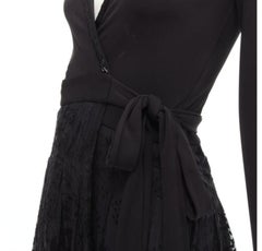 DIANE VON FURSTENBERG black silk bead embellished wrap maxi dress US0 XS