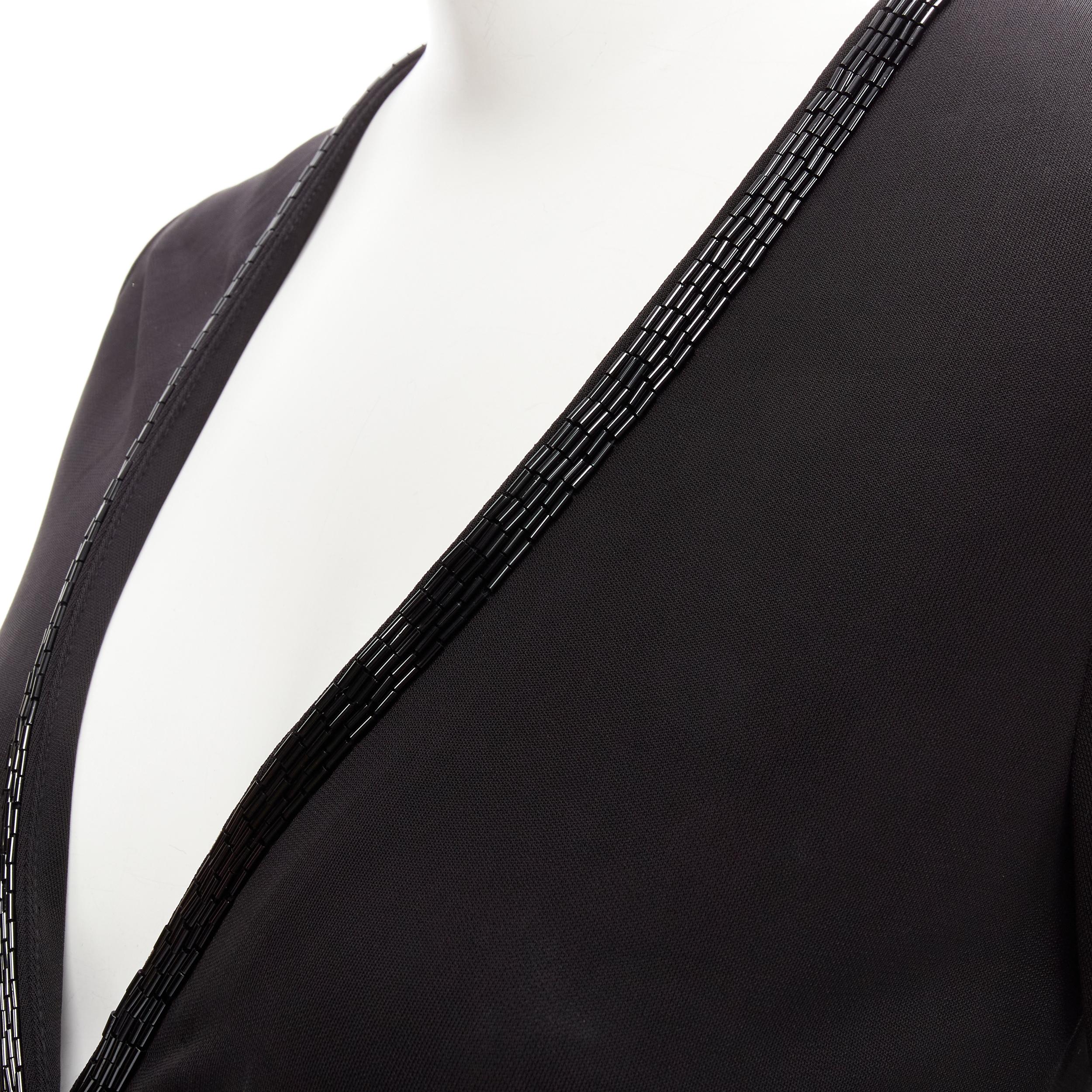 Women's DIANE VON FURSTENBERG black silk bead embellished wrap maxi dress US0 XS For Sale