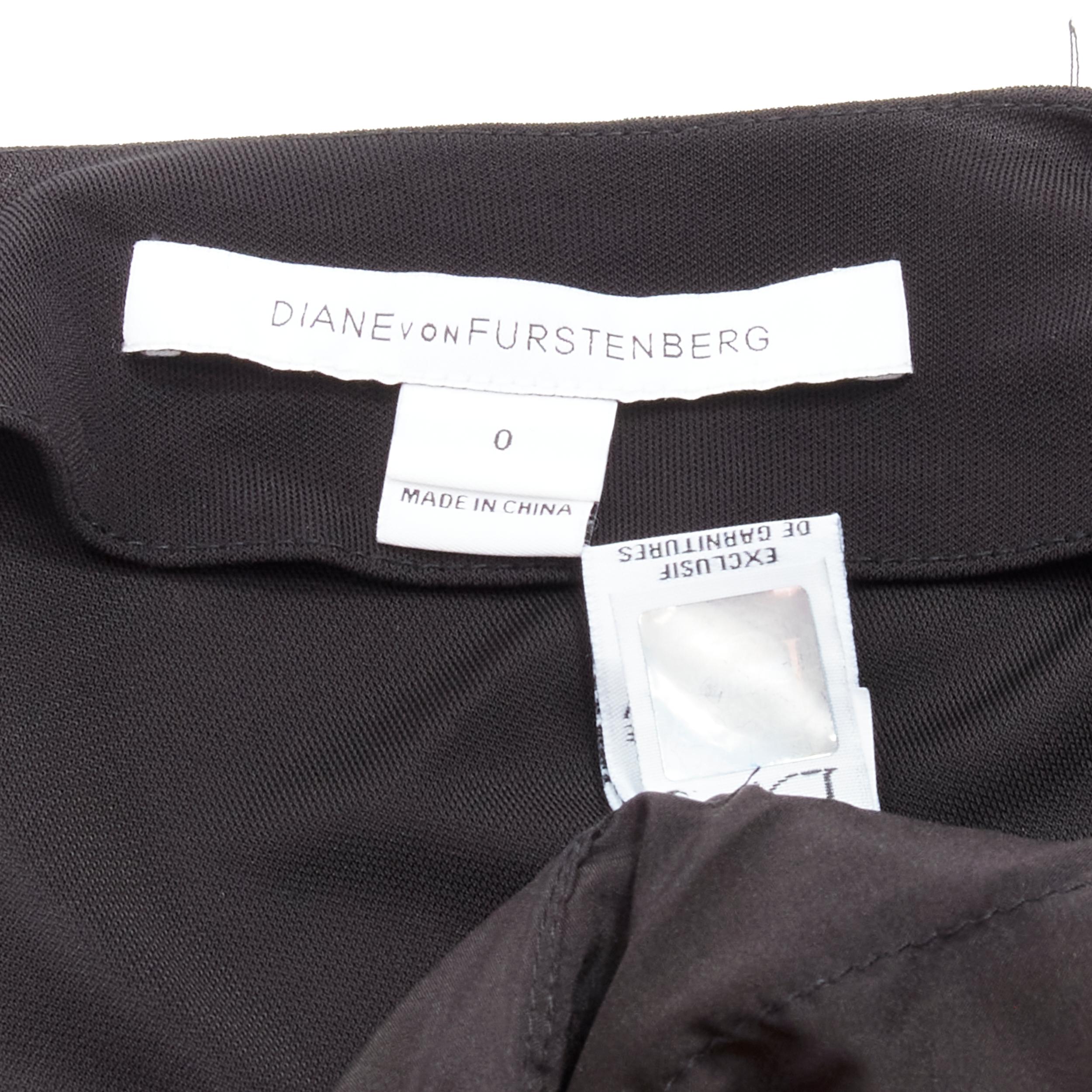 DIANE VON FURSTENBERG black silk bead embellished wrap maxi dress US0 XS For Sale 2