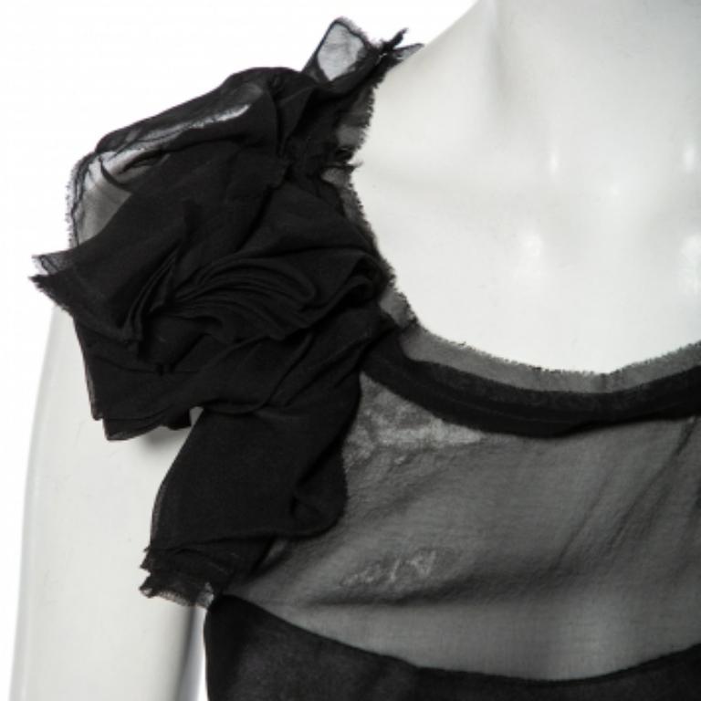 Diane Von Furstenberg Schwarzes ärmelloses Mell Top aus Seide mit drapiertem Detail aus Mell L im Angebot 4
