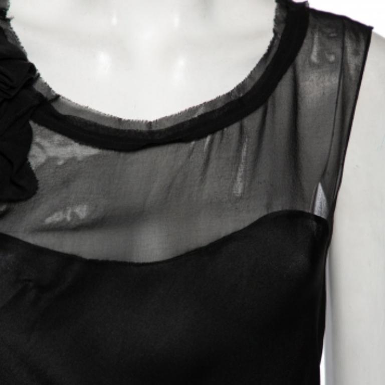 Diane Von Furstenberg Schwarzes ärmelloses Mell Top aus Seide mit drapiertem Detail aus Mell L im Angebot 5