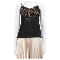 Débardeur en dentelle de soie noire Diane von Furstenberg Taille XS
