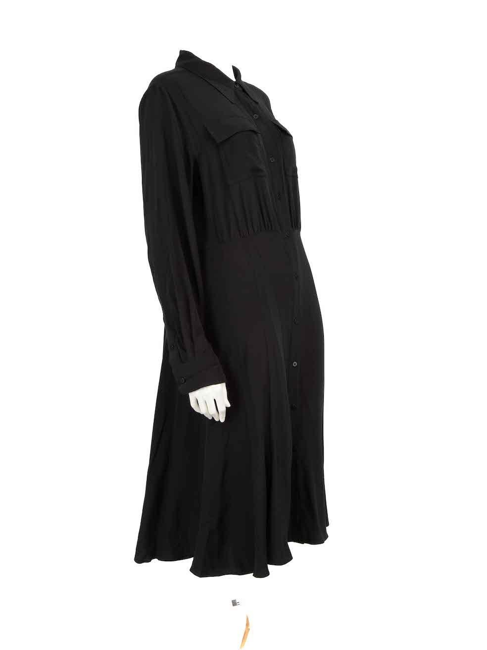 CONDITION is Very good. Minimal wear to dress is evident. Minimal wear with the size label having been removed and the belt is missing on this used Diane Von Furstenberg designer resale item.
 
 
 
 Details
 
 
 Black
 
 Silk
 
 Shirt dress
 
 Long