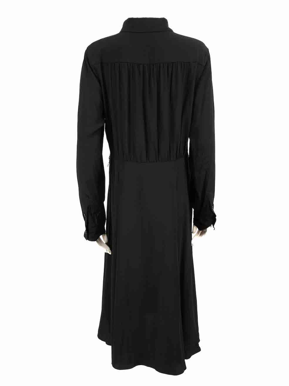 Diane Von Furstenberg Black Silk Mid Shirt Dress Size XL In Good Condition For Sale In London, GB