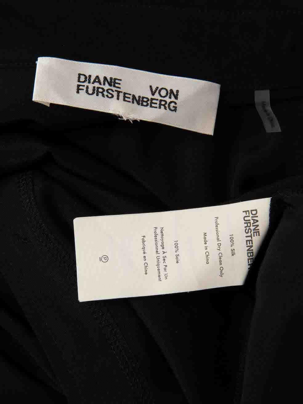 Women's Diane Von Furstenberg Black Silk Mid Shirt Dress Size XL For Sale