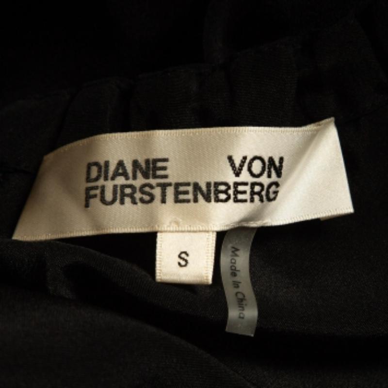Noir Diane von Furstenberg - Top à nouer en soie noire S en vente