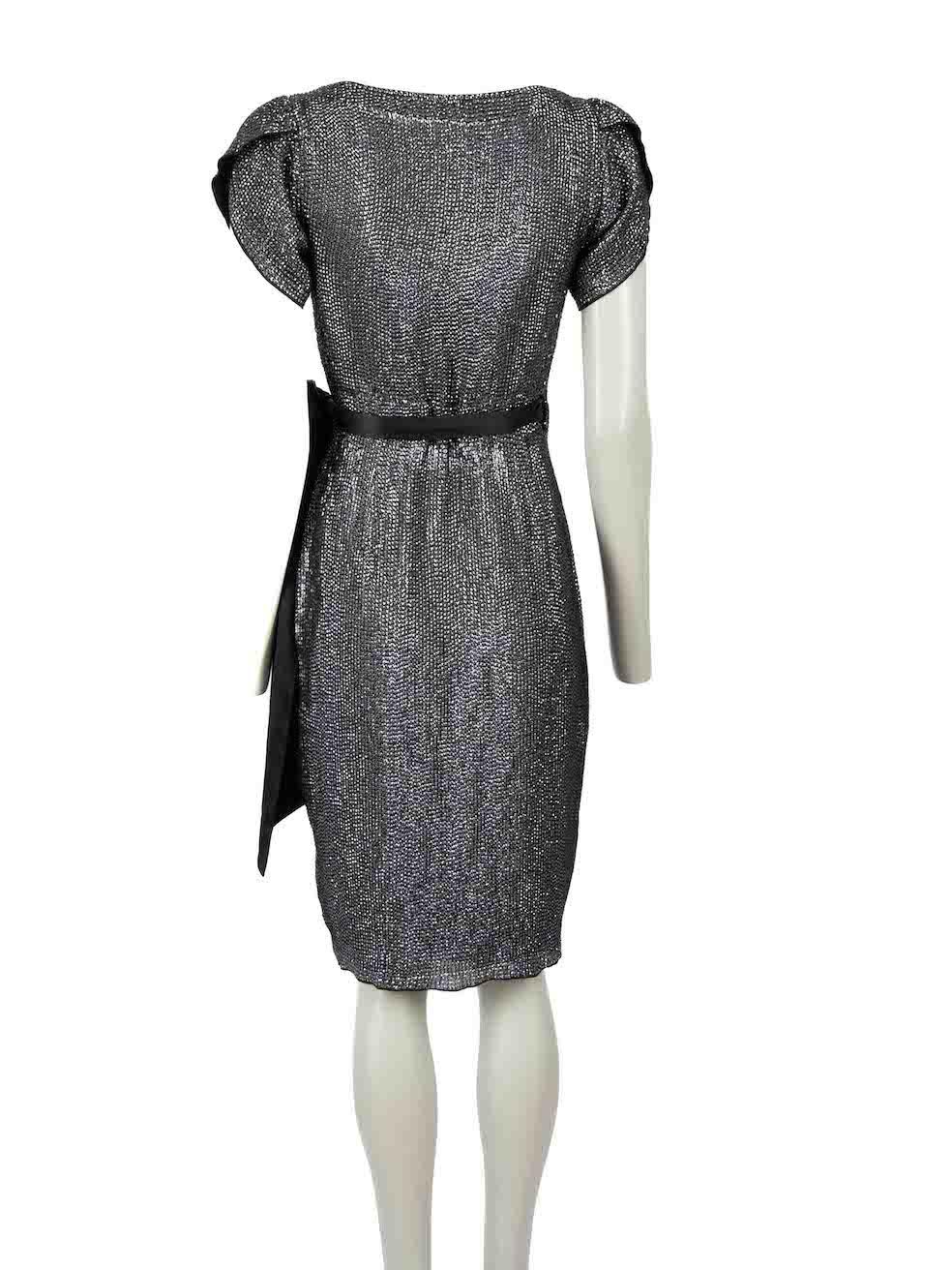 Diane Von Furstenberg - Robe portefeuille en soie noire, taille XS Excellent état - En vente à London, GB