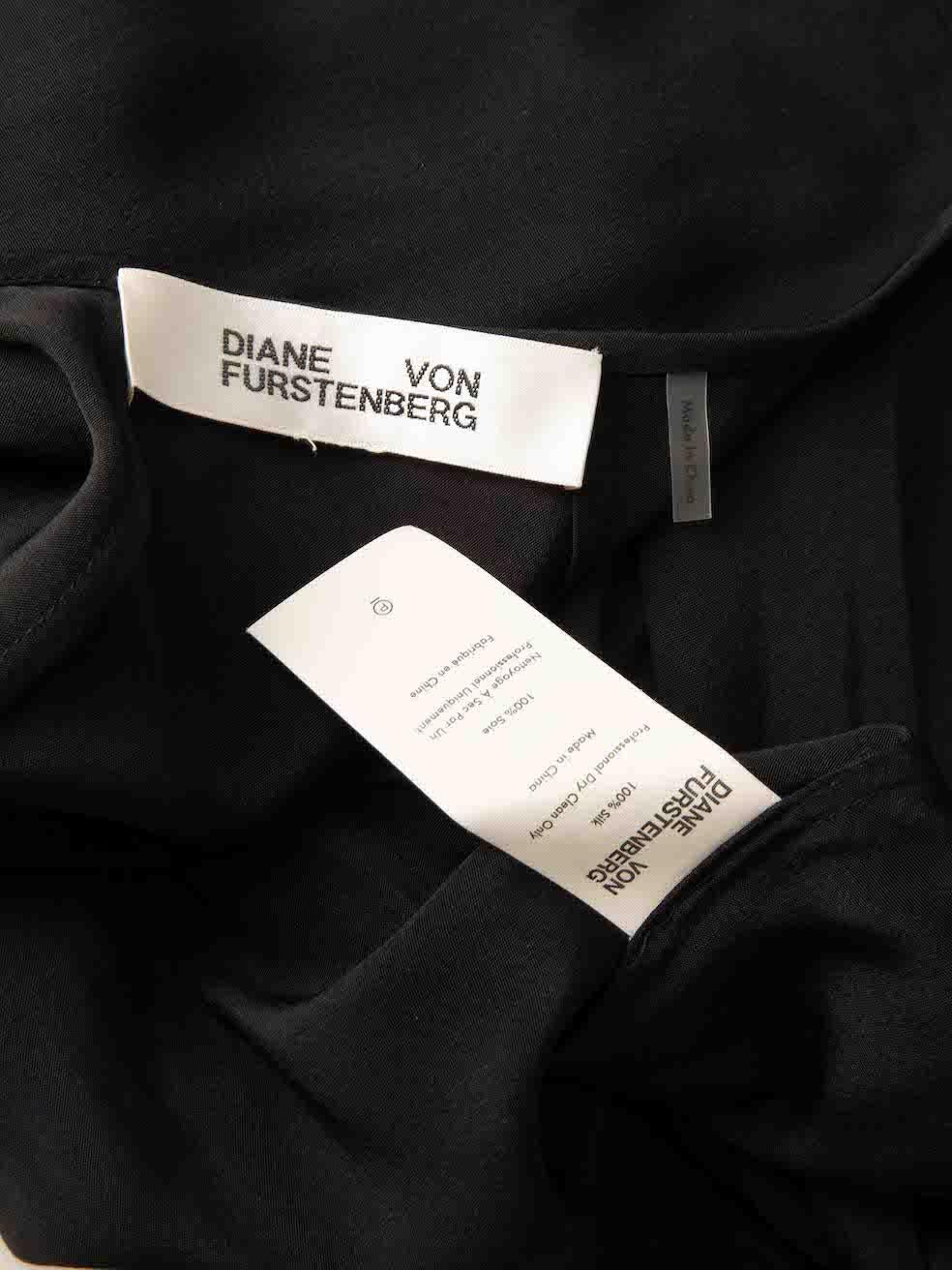 Women's Diane Von Furstenberg Black Silk Wrap Maxi Dress Size XL