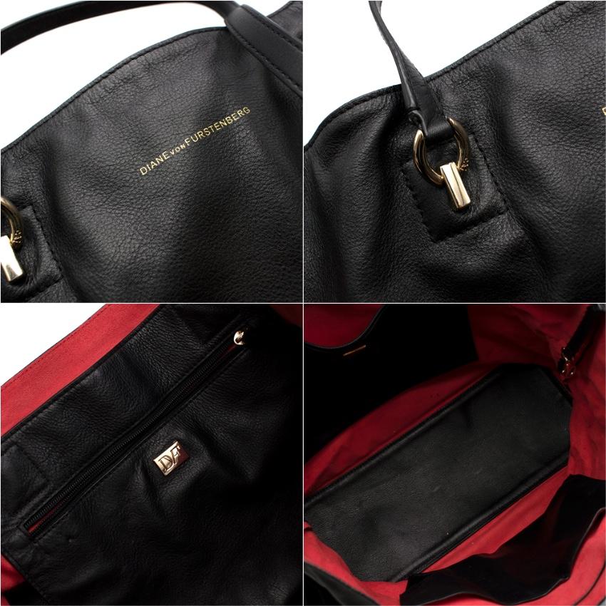 Women's or Men's Diane von Furstenberg Black Sutra Leather Fringe Bag For Sale