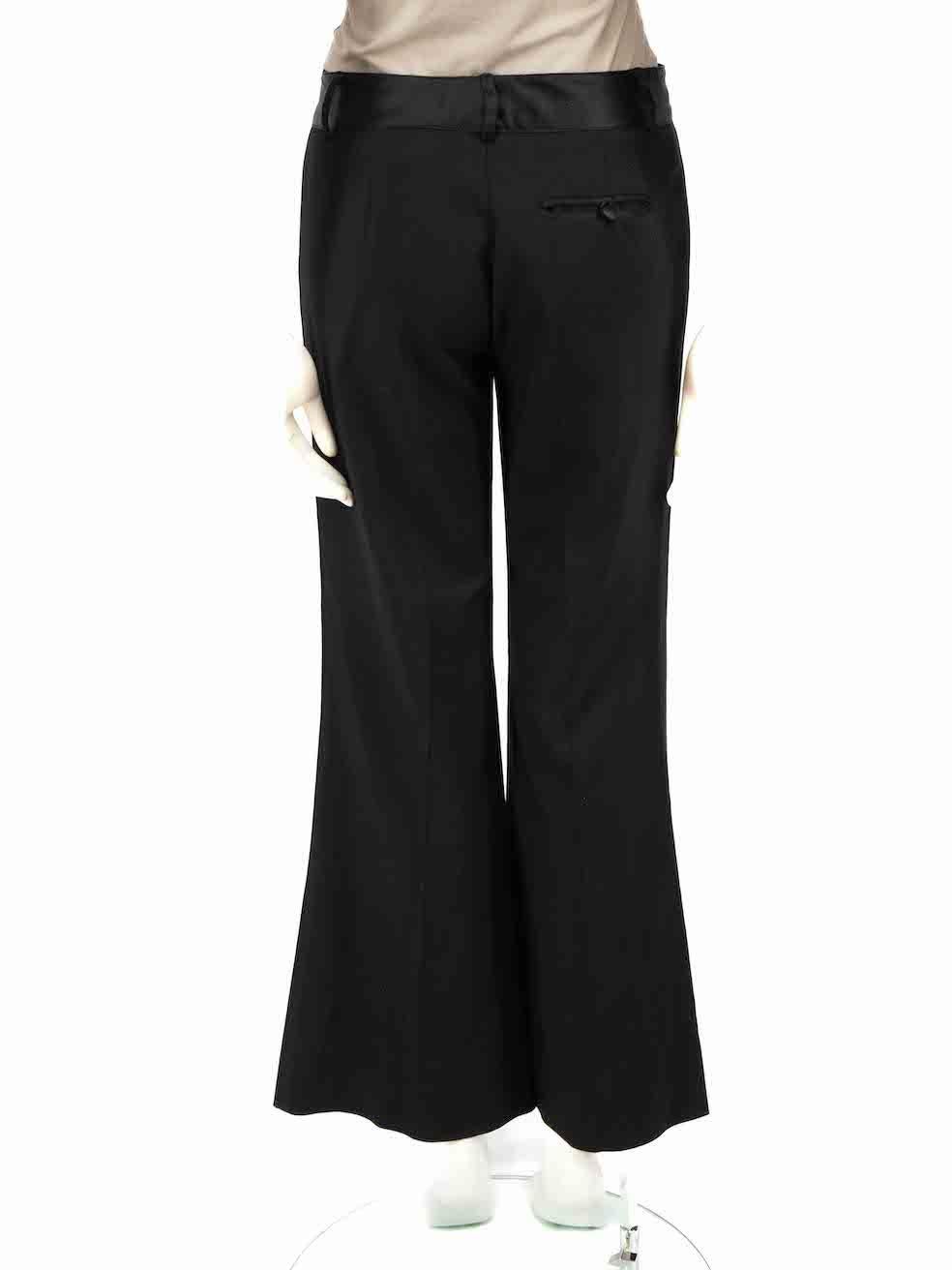 Diane Von Furstenberg Black Tailored Wide Trousers Size M In Good Condition For Sale In London, GB