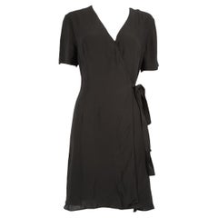 Diane Von Furstenberg Black V-Neck Tied Dress Size M