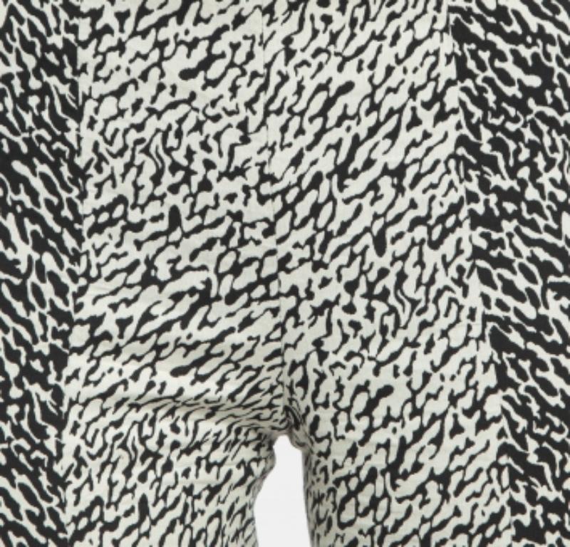 Diane von Furstenberg Black/White Pantalon skinny en coton mélangé imprimé abstrait S.S. White Pour femmes en vente