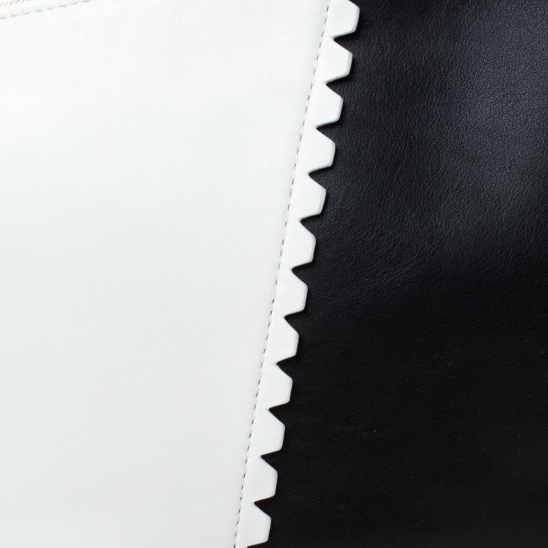 Diane Von Furstenberg Black/White Leather Wristlet 1