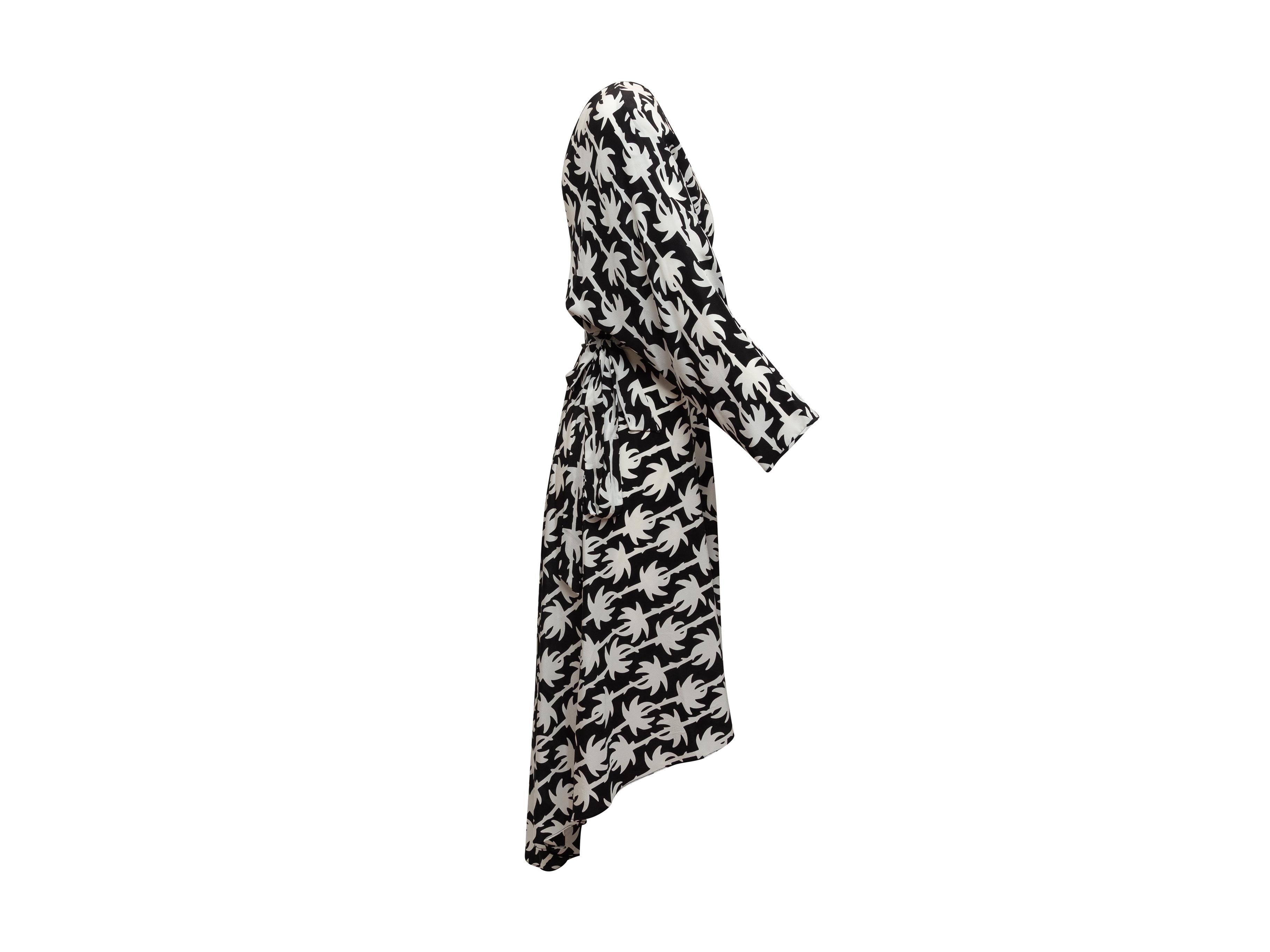 diane von furstenberg black and white wrap dress