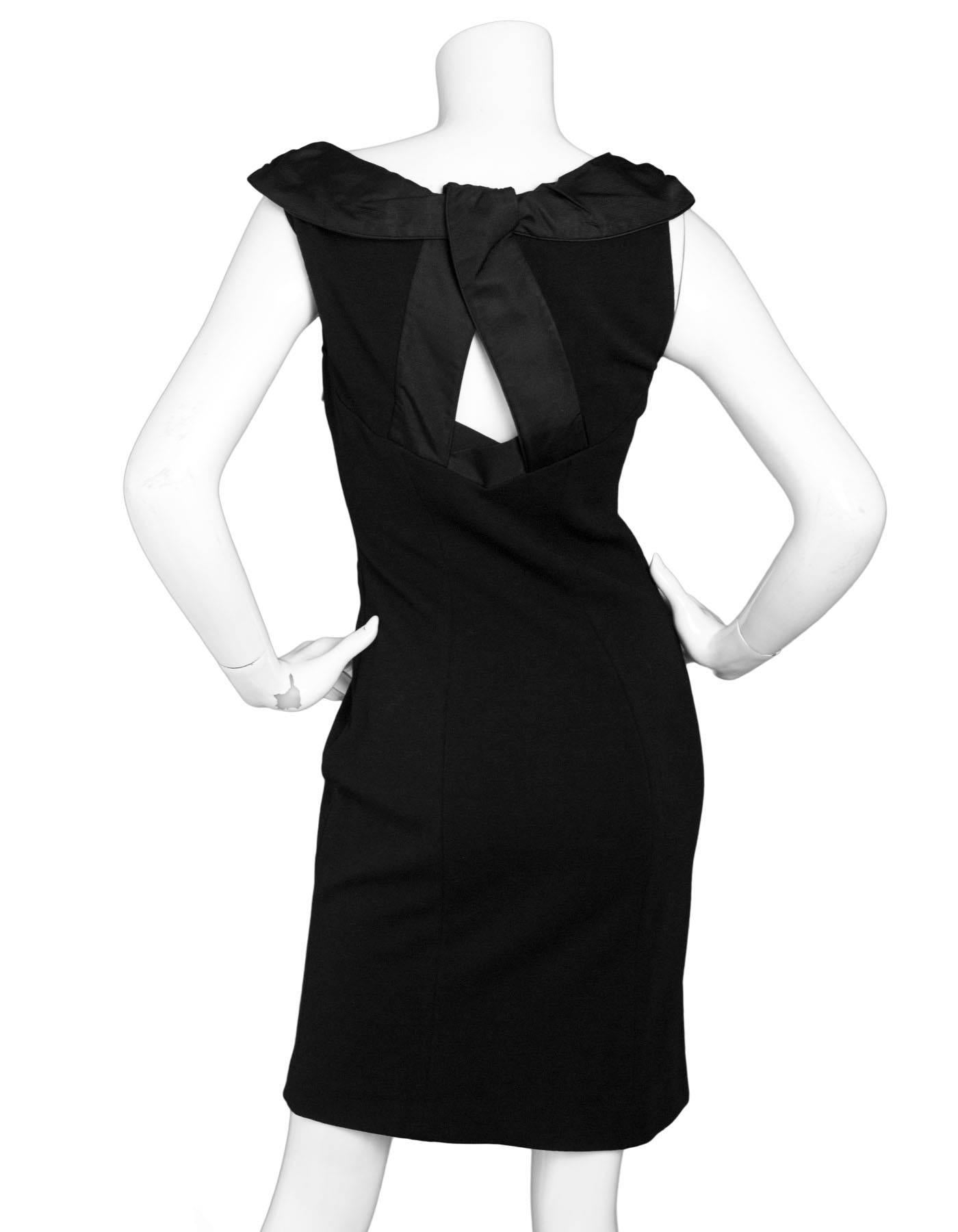 Diane von Furstenberg Black Wool Dress Sz 6 In Excellent Condition In New York, NY