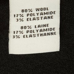 Diane Von Furstenberg Black Wool Pleated Detail Pencil Skirt L