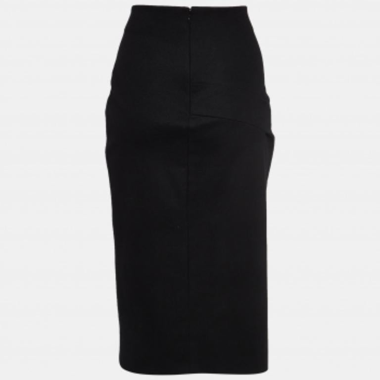 Diane von Furstenberg Jupe fourreau plissée en laine noire L Pour femmes en vente
