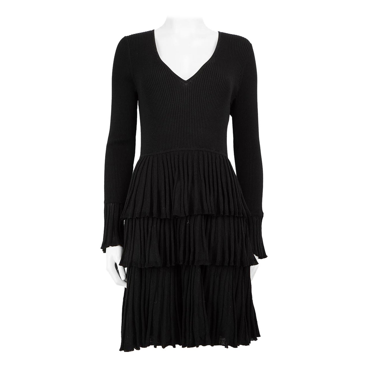Diane Von Furstenberg Black Wool Sharlynn Dress Size M