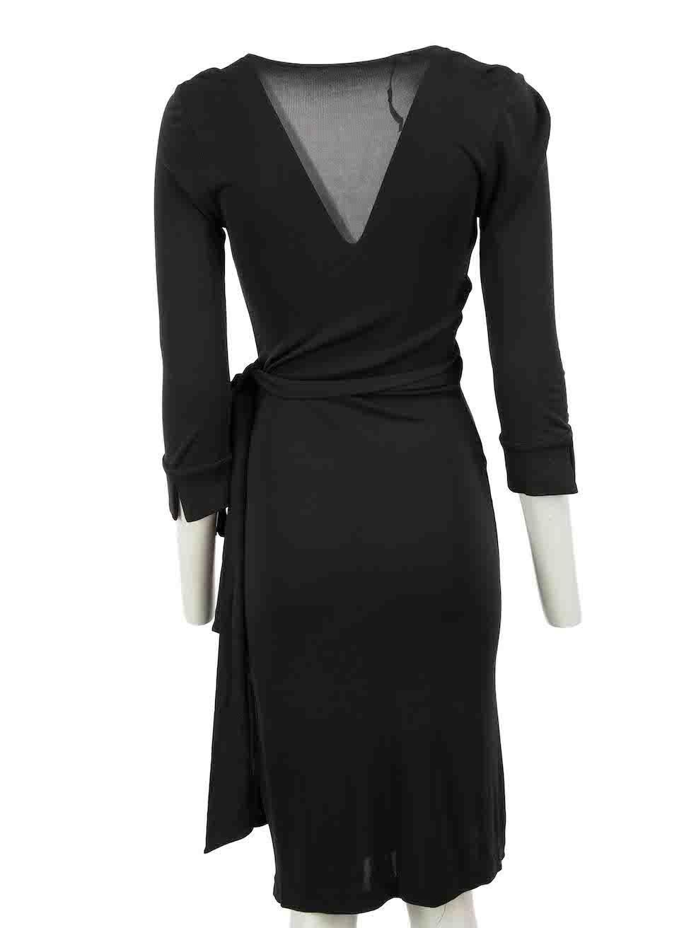 Diane Von Furstenberg Black Wrap Dress Size XS In Excellent Condition In London, GB