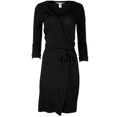 Diane von Furstenberg Black Wrap Dress Sz 4