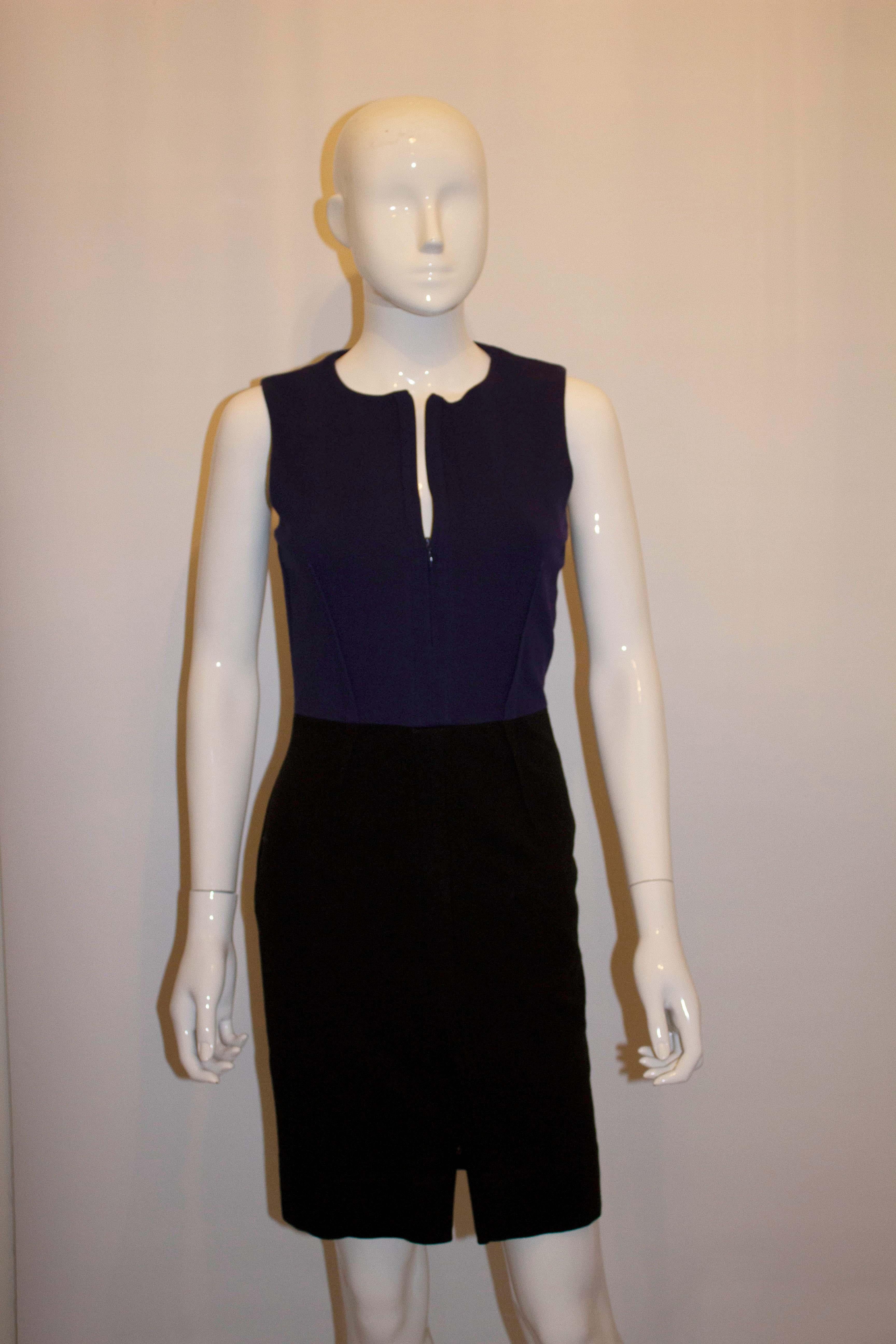 Diane Von Furstenberg  Blue and Black Dress For Sale 2