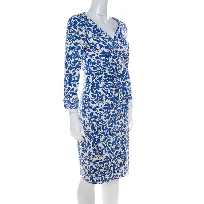 dvf blue floral dress