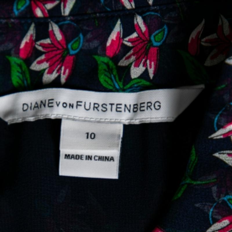 Donna Diane von Furstenberg - Top senza maniche con stampa floreale plissettata sul davanti L. in vendita