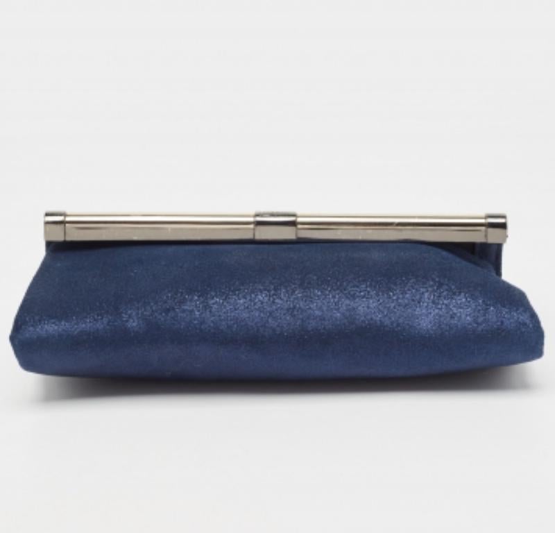 Diane von Furstenberg Blau Glitter Wildleder Multicolor Leder Clutch Damen im Angebot