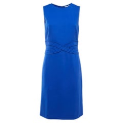 Diane Von Furstenberg Blue Knit Sleeveless Dress M