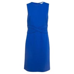Diane Von Furstenberg Blue Knit Sleeveless Midi Dress M